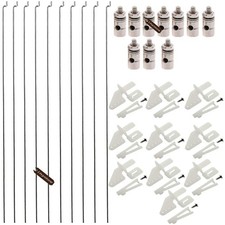 Ltvystore 10Pcs Adjustable Pushrod Length: 210mm, Width: 1.2mm, Silver