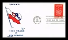 US COVER POLAND MILLENNIUM FIRST DAY ISSUE SCOTT 1313 RICE CACHET CRAFT