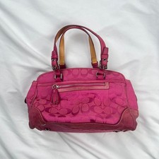 Coach Tote Signature Bag Canvas Pink Authentic G1207976