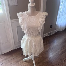 STEVE MADDEN Jayda Eyelet White Mini Dress SZ Xtra small petite
