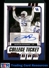 2021 Panini Contenders Draft Picks #247 Quinton Bohanna Red