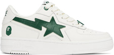 Bape White Green 'Croc' STA Icon 1 Leather Sneakers - New in Box - Authentic
