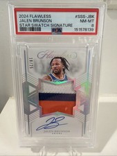2024-25 Flawless Jalen Brunson Star Swatch Signature Patch Auto /25 PSA 8