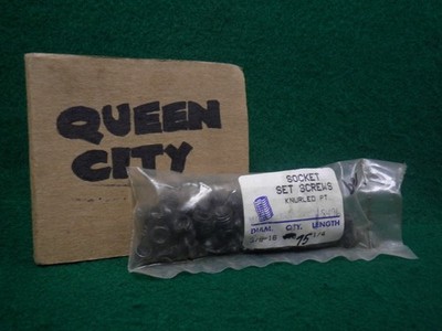Lot of (75) 3/8-16 x 1/4'' Knurled Cup Point Socket Set Screw Black Oxide