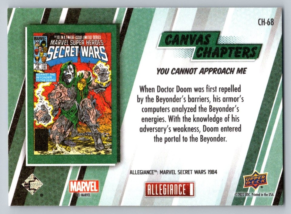 2023 Allegiance Marvel Secret Wars 1984 Canvas Chapters #CH-68 Cannot ...