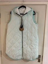 New Made in Italy Lagenlook  Mint Green Puffa Quilted Pocket Gilet-One Size BNWT