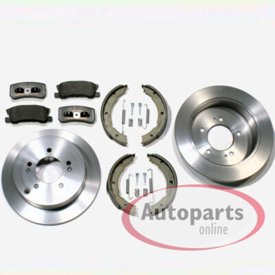 Bremsscheiben Ø 302 mm + Beläge + Backen + Zubehör hinten für Mitsubishi Grandis