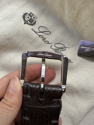 Loro Piana ブラックレザーベルト 90/36 Loro Piana ブラックレザーベルト 90/36