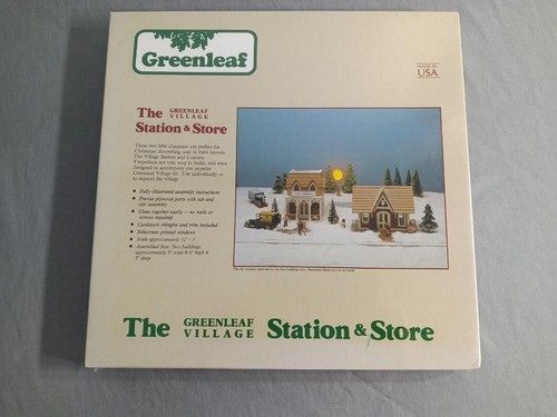 Trenino modellino natalizio vintage Greenleaf Village "The Station & Store" scala 1/4" - Foto 1 di 2