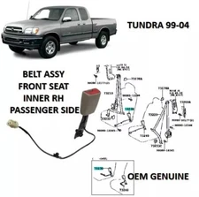 TUNDRA 00-04, FRONT PASSENGER SEAT BELT BUCKLE OAK COLOR OEM GENUINE