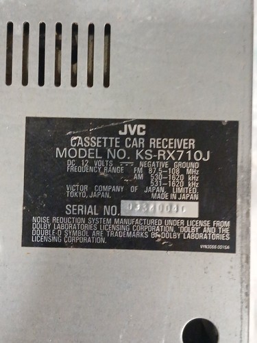 Vtg. JVC KS-RX710J FM/AM Stereo cassette Car Receiver Graphic Equalizer. Works! - Picture 6 of 14