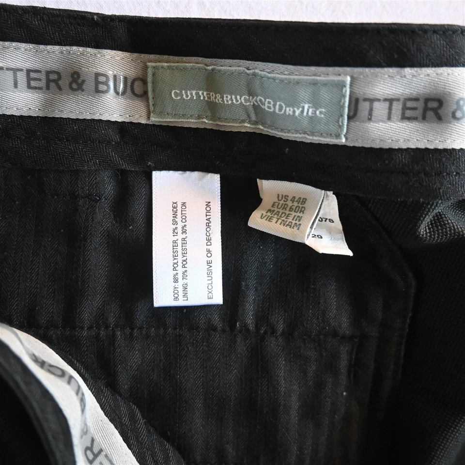 Pantalones Cortos de Golf Cutter and Buck 44Bx9" Negros Frente Plano Rendimiento para Hombres Foto 3 de 4