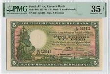SOUTH AFRICA 5 Pounds 1942, P-86b, PMG 35 EPQ, Excellent Original Example.