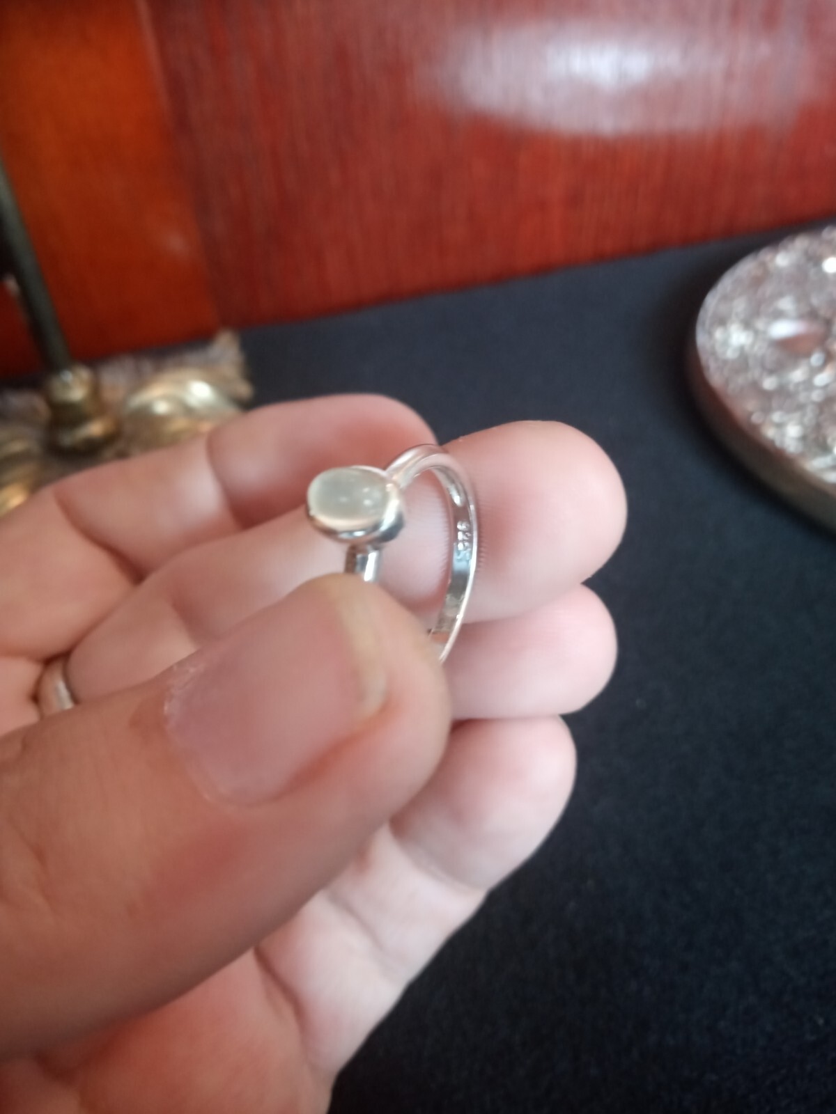 .925 Sterling Silver Stackable Ring With Single w… - image 4