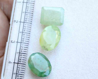 15.80 Cts NATURAL ZAMBIAN BEAUTIFUL EMERALD OCTAGON TOP GREEN GEMSTONE UNHEATED
