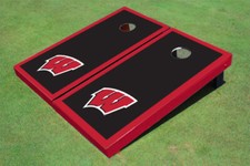 University of Wisconsin Red Matching Border Cornhole Boards