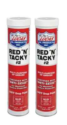 Lucas Oil 10005-30, Red 'N' Tacky Grease, Lithium Complex Grease, 14 Oz. (Qty 2)