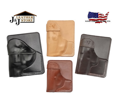 J&J CUSTOM FIT KELTEC P32 WALLET STYLE FORMED PREMIUM LEATHER POCKET HOLSTER
