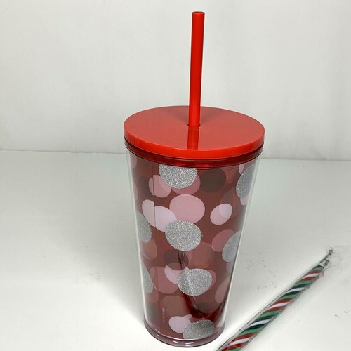 Starbucks 2019 Holiday 16 Oz Tumbler Cold Cup Plus Holiday Straw Christmas Polka - Picture 3 of 7