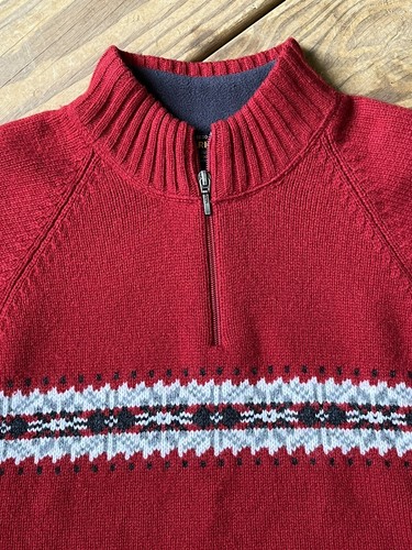 Vtg Y2K Woolrich Sweater Lambswool Red Fair Isle Nordic Ski Snowflake Women’s M - Picture 11 of 11