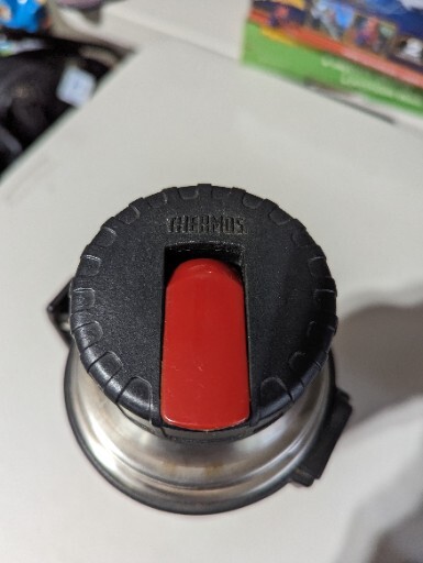 Vintage THERMOS Vacuum Quart Bottle Pour Stopper No 781 Black Handle 1 Qt Coffee