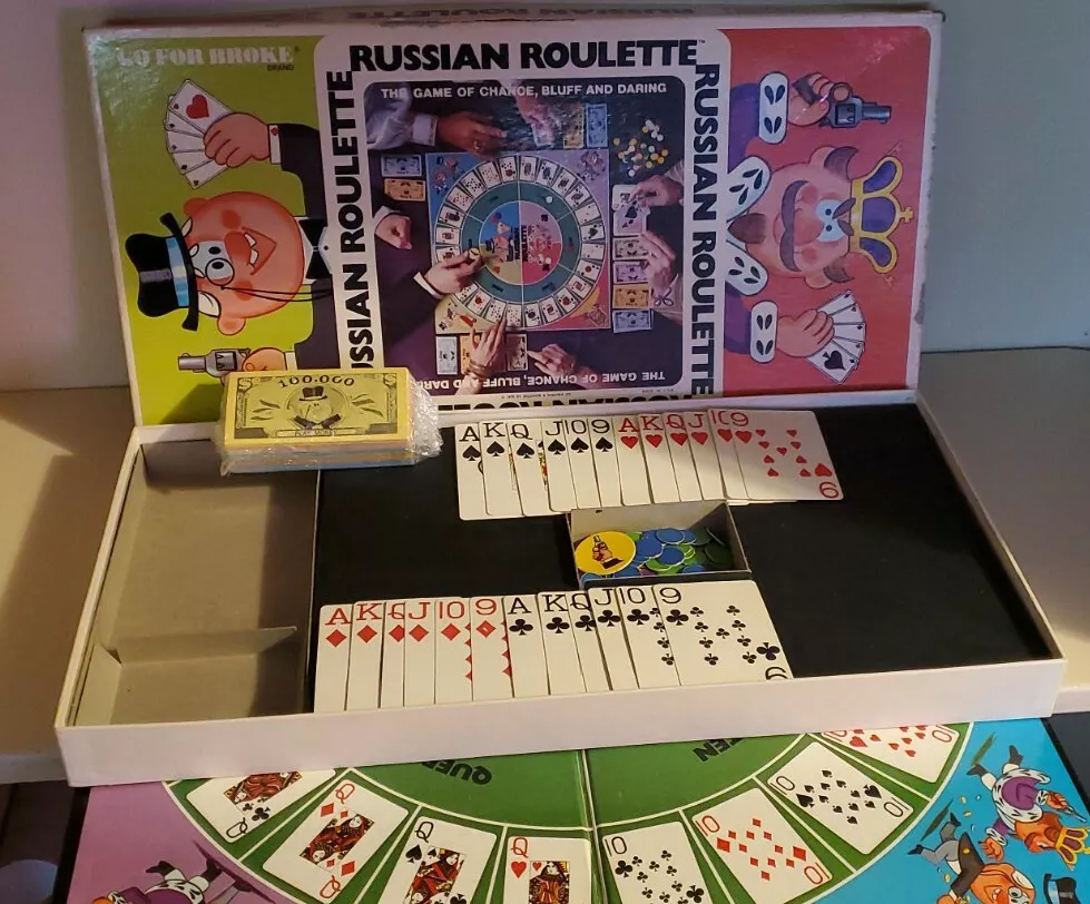 Vintage 1975 Russian Roulette Board Game, Complete & Great