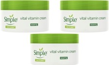 3 X Simple Kind to Skin Vital Vitamin Night Cream 50ml  NEW FAST UK POSTAGE!