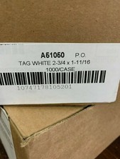 New 2 3/4" x 1 11/16" White Medium Weight Paper Marking Tag 1000/Box