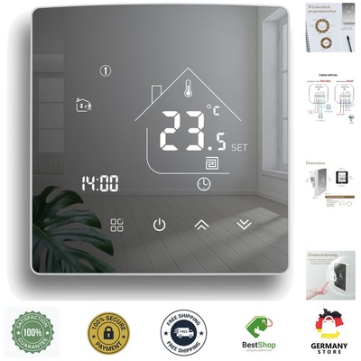 Beok 3A Programmierbarer Wandthermostat mit Touchscreen für Fußbodenheizung