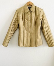 Silkland Vintage Gold 100% Silk Puffer Jacket Size Small
