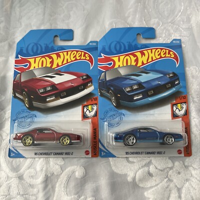  Lot of 2 Hot Wheels 2021  85 Chevrolet Camaro IROC-Z Blue-Red 191/250
