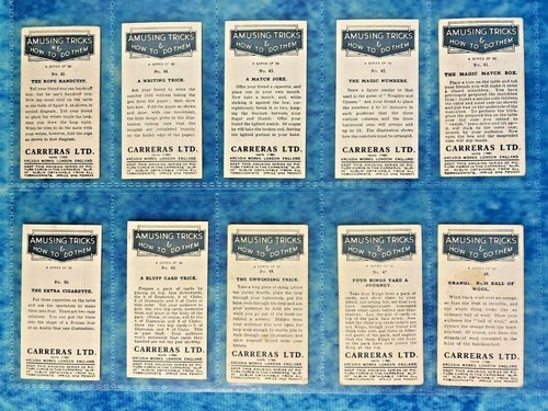 Carreras Trucos Divertidos y Cómo Hacerlos Juego Completo de 50 Tarjetas de Cigarrillo 1937 - Imagen 11 de 11
