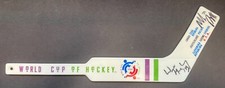 1996 Wayne Gretzky + Mike Richter Signed World Cup Hockey Mini Stick JSA NHL