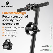 ROCKBROS Keyless Scooter Cable Lock U-shaped High Security Anti theft Durable