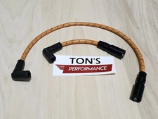 Harley Davidson Big Twin 99-17 FXD Dyna Softail Cloth Spark Plug Wires OR BK/RD