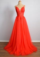 RED Long Formal Prom Pageant Party Evening Wedding Ball Gown Dress 4/6