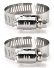Two SAE Size 10 1/2" to 1-1/16" All 300 SS Steel Worm Drive Hose Clamps JW010S