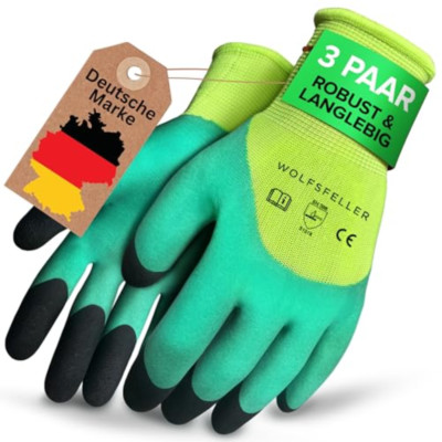 PROGANDA 3 Paia Guanti Da Giardinaggio Colorati (verde/blu/rosso), Con Rivestimento In Lattice Antiscivolo, Traspiranti, Multiuso Per Uomo E Donna - 2