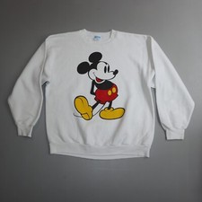 Vintage 80s Disney Character Fashion Mickey Mouse Sweatshirt XL Measures Large