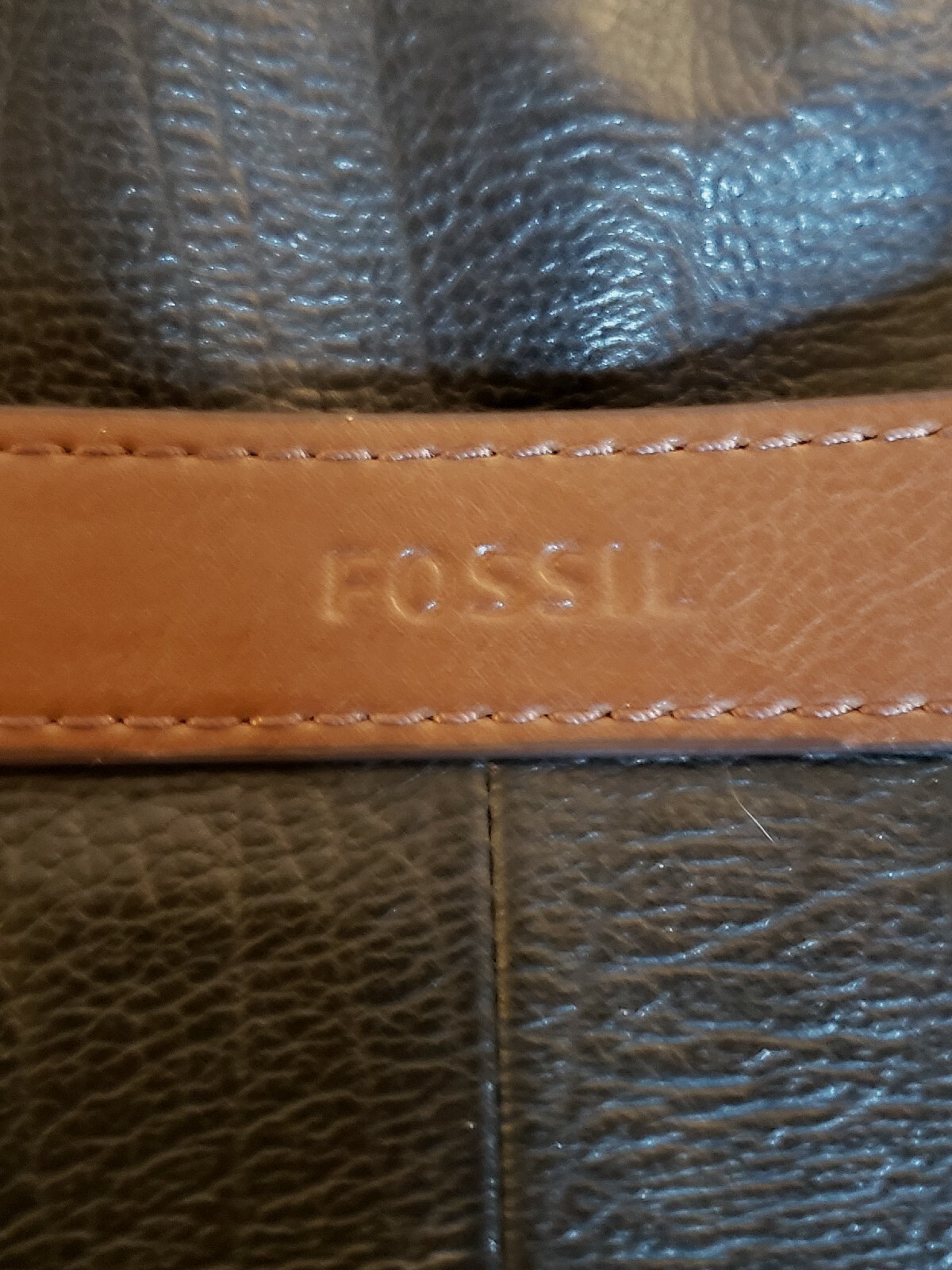 Fossil Evan Commuter Bag Leather Black and Brown Cros… Gem