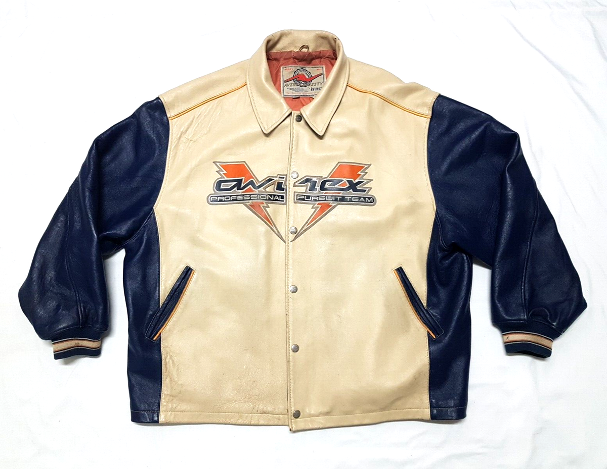 VINTAGE AVIREX NYC PROFESSIONAL PURSUIT TEAM LEATHER JACKET SIZE