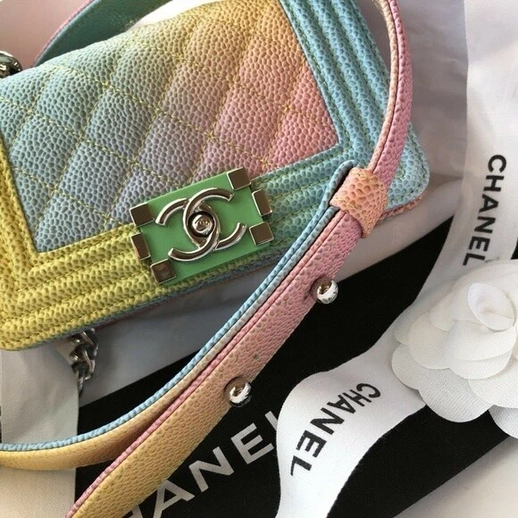 CHANEL Mini Reissue 255 Flap Rainbow Metallic Quilted Shoulder Bag Mu #41 CHANEL Mini Reissue 255 Flap Rainbow Metallic Quilted Shoulder Bag Mu