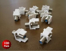 100 x F type 3GHz Keystone Coaxial Jack Cable Insert Connector Adapter RG59 RG6