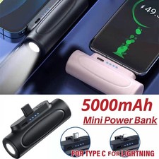 For iPhone Android 5000mAh Portable Power Bank Mini Battery Charger LED Light