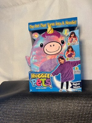 Huggle Pets Kids Plush Animal Hoodie Magical Unicorn One Size Ages 3-11