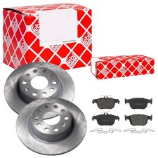 FEBI BILSTEIN Bremsscheiben Voll hinten + Bremsbeläge für Audi A3 Sportback 8YA