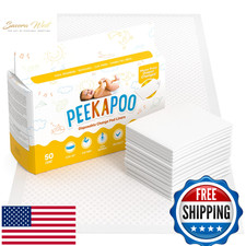 Peekapoo 50-Pack Disposable Baby Changing Pad Liners - Soft, Waterproof, Absorbe