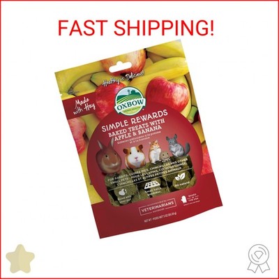 Oxbow Simple Rewards Apple Banana Treats, Timothy Hay Guinea Pig & Bunny Treats,