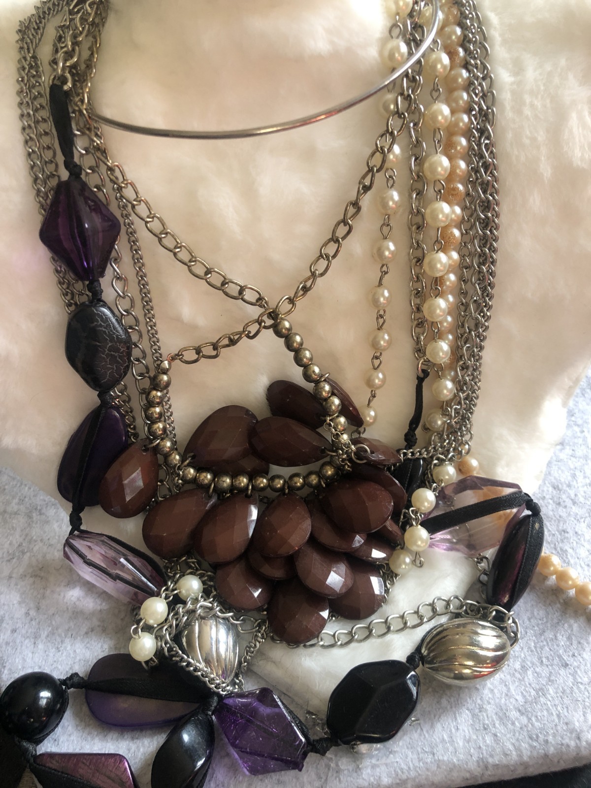 Bundle Multi-Strand Beaded Statement Necklaces - image 1