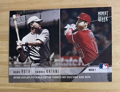 2018 Topps Now - Moment of the Week Shohei Ohtani, Babe Ruth #MOW-1 /17750 (RC)